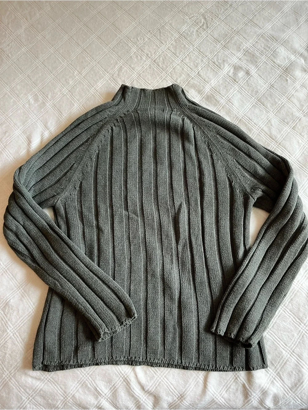 Banana Republic Olive Ribbed Mock Neck Sweater